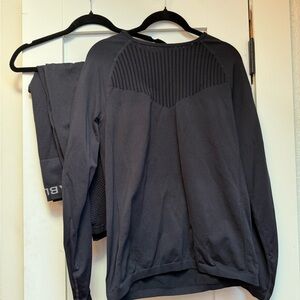 Black Fabletics Top and Pants Activewear Set